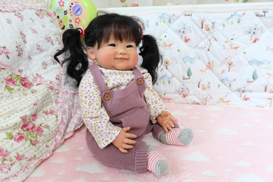 週末お値下げ リボーンドール ちびちゃん ほぼ未使用 ぷくぷくほっぺ♡ 待たずにお迎えいただけます♡】No.1010 カスタムリボーンドール♡笑顔